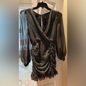 Zara Black and Gold Long Sleeve Dress